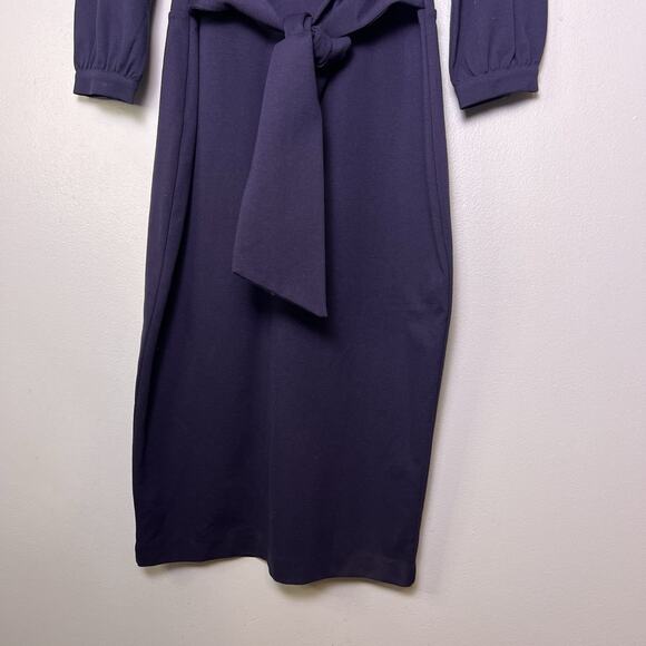 Boden Josephine Ponte midi Dress Navy Blue Sz 6 Office Flirty Romantic Career - Picture 4 of 16